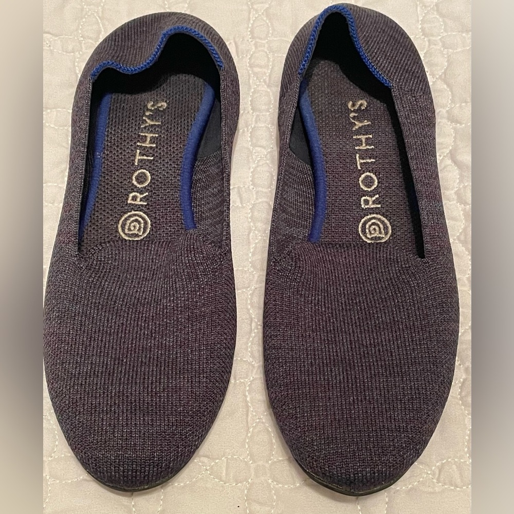Rothy's Blue Ballet Round Toe Flats Sz W8